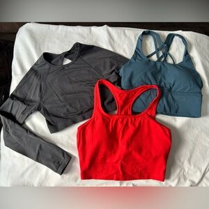 Women's activewear CRZ YOGA sports bra,cropped tank and long sleeve size small